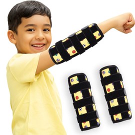 JFHNMLW 2 Pcs Thumb Sucking Deterrent, Yellow Ball Sports Elbow Thumb Guard for Thumb Sucking, Nail Biting Treatment for Kids Prevention Anti Nose Picking for Boys Girls Finger Sucking Prevention