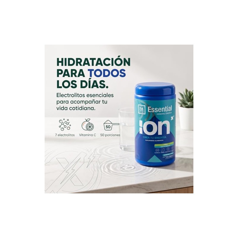 Ion Essential Electrolitos Polvo Hidratación Natural Diaria Vitamina Miel Monk