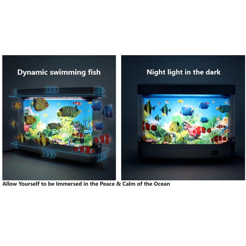 Iegefirm Aquarium Fish Light Dynamic Ocean Virtual Dolphin Landscape Tropical