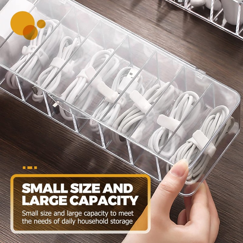 Operitacx Plastic Cable Management Box with Compartments Durable Organizer for