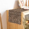 HOSNYE Table Runner Brown Leopard Pattern,Cotton Linen Table Runner Decoration