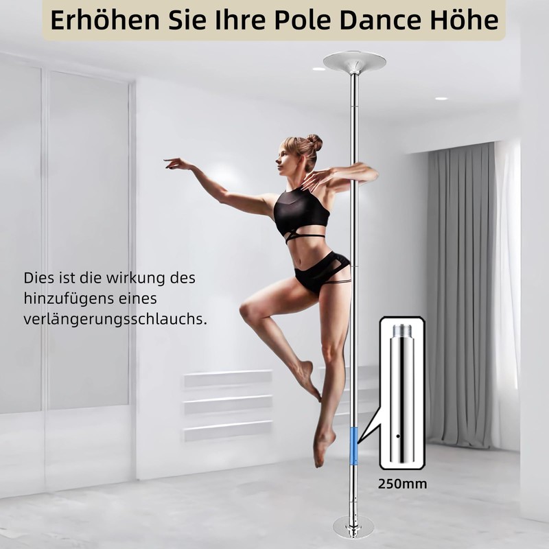 PRIORMAN Pole Extension for 45mm Pole Dancing, Pro Quality 125mm