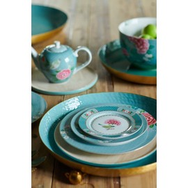 Blushing Birds Bread Plate Blue 17 cm