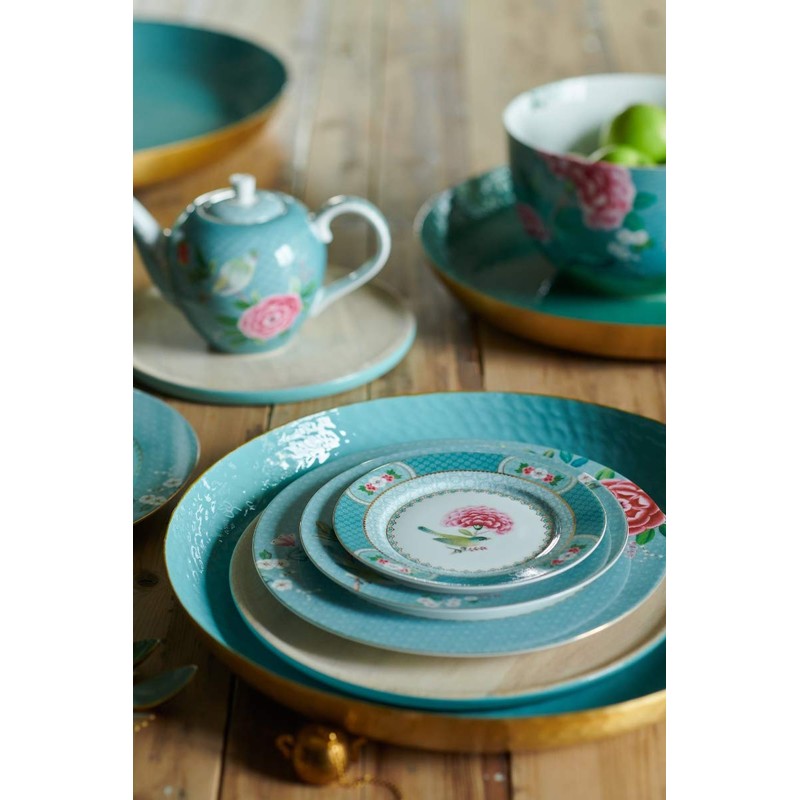 Blushing Birds Bread Plate Blue 17 cm