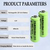 Zsolarigt 10 Pcs 2/3AAA NIMH Battery 1.2V 600mAh Rechargeable Battery