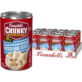 Campbell's Chunky Soup, Old Fashioned Potato Ham Chowder, 18.8 Ounce Can (Pack of 12)