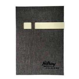 Hilroy Premiere Front Pen/Phone Bungee Journal, 96 Lined Sheets, 8.5 x 6 Inches, Cream (590009)