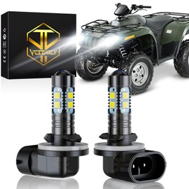VCSZKXLY Compatible for Arctic Cat 400 500 650 700 Headlights, 886/894/881 Headlight Bulbs, 6000K Cool White, 12V 35W Bulbs Light, 300% Brightness, Plug N Play, 2-Pack