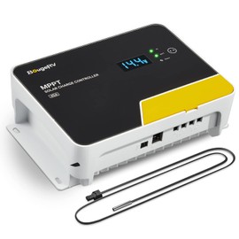 BougeRV MPPT Solar Charge Controller 40A, with Remote APP Control, Backlit LCD Display, Temperature Sensor, 12V/24V/36V/48V Battery Regulator, for LiFePO4, SLD, AGM, FLD, Gel Battery, Negative Ground