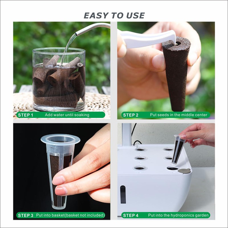 Seed Pods Kit for Hydroponics System, Includes 50 Grow Sponges,