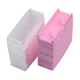 50 Sets Pink False Eyelash Storage Box with Clear Cover Empty Storage Case False Eyelash Container for Girls and Women