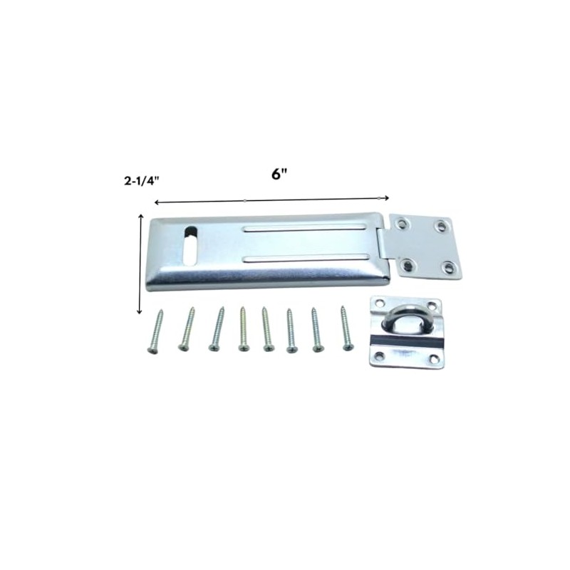 NUSET 6" Single Hinged Hasp with Rolled Edges and Laminated