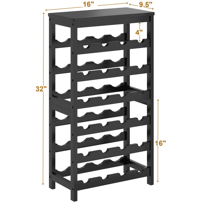 MOGELAFOO 24-Bottle Wine Rack Freestanding Floor, 6-Tier Wine Storage Shelves