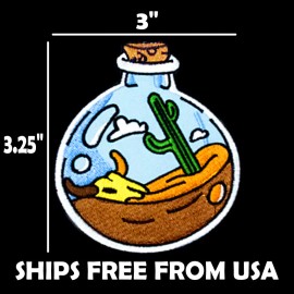 TBA Wholesale Hiker Arizona Desert Cactus Skull Embroidered Terrarium Bottle Saguaro Patch