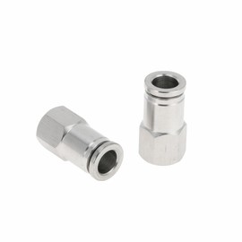 RATCHROLL Push to Connect Air Fittings 5/16" Female Thread Air Line Quick Connector 304 Stainless Steel 1/8"BSPT 2 Pcs Silver Tone