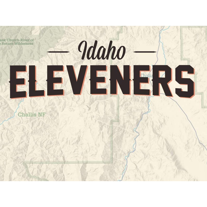 Idaho 11ers Checklist Map 18x24 Poster (Tan)