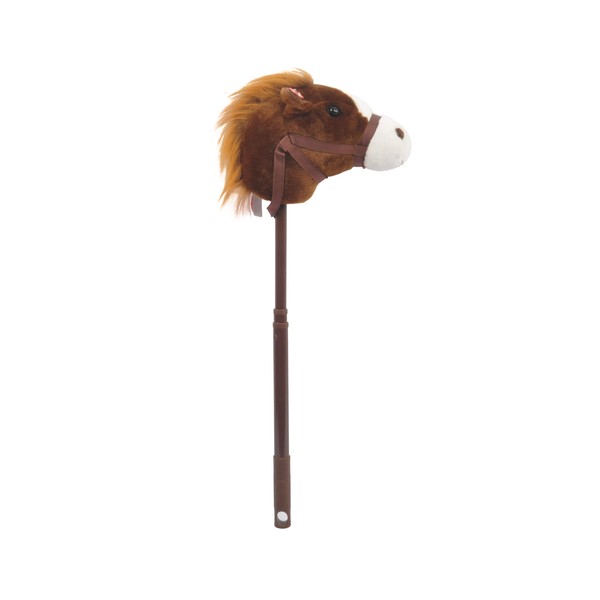 Linzy Adjustable Horse Stick with Sound, Dark Brown, 36"