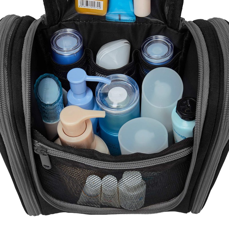 Travel toiletry bag for hanging., black