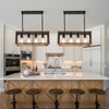 KEESFU 4-Light Farmhouse Linear Chandelier for Dining Room,Adjustable Rustic Pendant