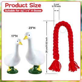 3 Pcs Porch Goose Wigs, Porch Goose Outfits Costume, Cute Lawn Goose Statue Braid Wig for Garden Decoration Party Patio Yard