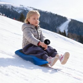 Plastic Sled for Kids & Adults - Lightweight 21" Winter Toboggan Snow Slider with Handles | 1-Person Outdoor Sled for Ages 6+