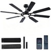 FUMLTP 62 inch Ceiling Fans with Lights and Remote Control,