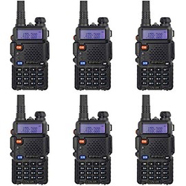 6 Pack Baofeng UV-5R Dual Band Two Way Radio, Walkie Talkie with 1800mAh Li-ion Battery