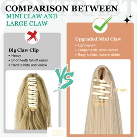 Cephermer Ponytail Extension Claw 18" 20" Long Curly Wavy Straight Clip in Natural Looking Synthetic Hair Extension Ponytail Hairpiece for Women Ash blonde mix Bleach Blonde