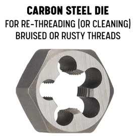 Drill America 1/2"-18 Carbon Steel Hex Rethreading Die, DWT Series