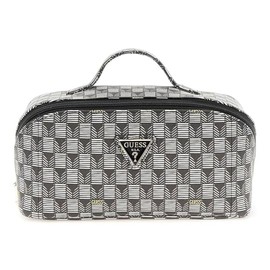 GUESS G Wave Large Cosmetic Travel Bag Black Logo, Black logo.
