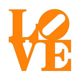Love Park Sticker - Decal - Die Cut - Philly Philadelphia - Orange 1.50" x 1.50"