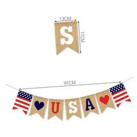 ABOOFAN Independence Day Decor Bunting American Flags 2 Pack USA Patriotic Banner for Birthday Party Outdoor