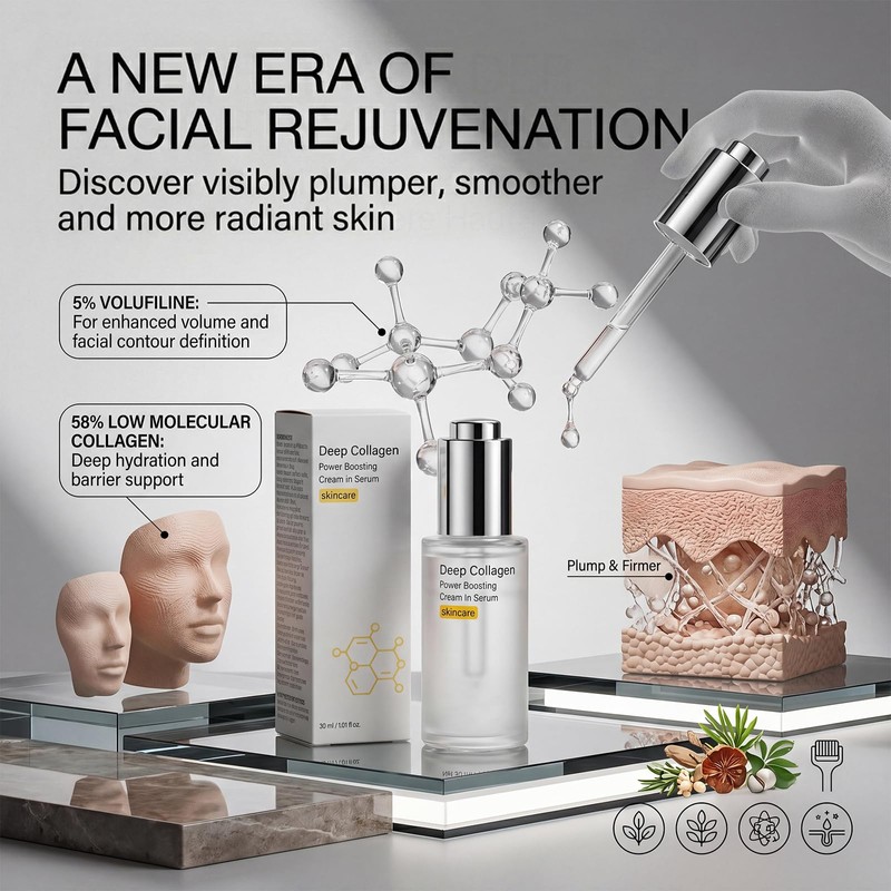 Bafiwu Deep Collagen Serum, Collagen Peptide Serum, Anti-Ageing Serum for