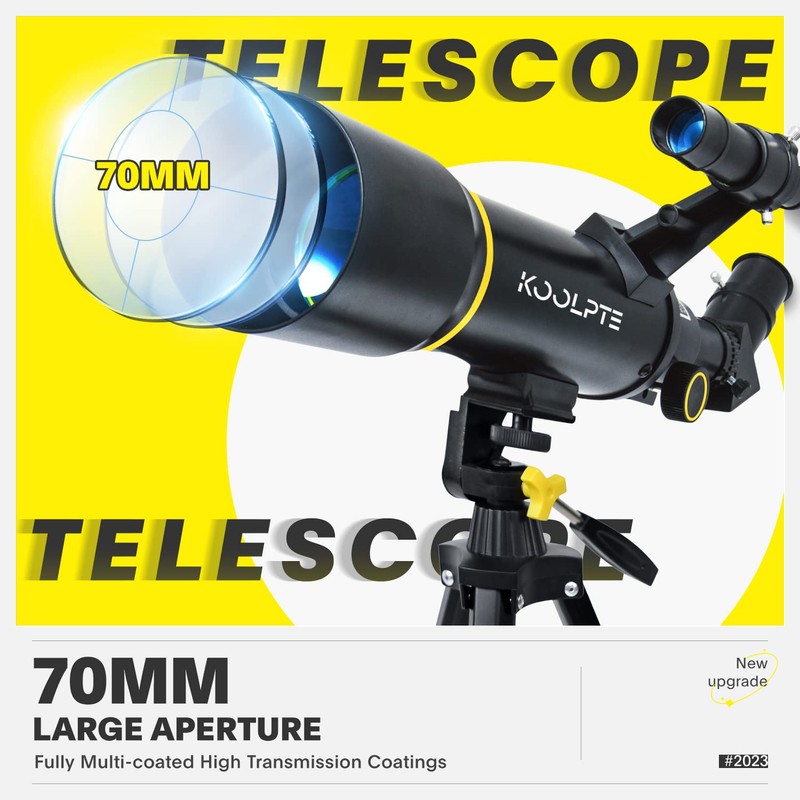 Telescope, 70mm Aperture 400mm AZ Mount Astronomical Refracting Telescopes (20x-200x)