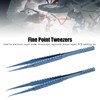 2 Pcs Fine Tipped Tweezers Straight Tip Bent Tip Titanium
