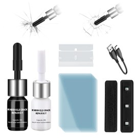 Windshield Repair Kit, Windshield Crack Repair Kit, Windshield Chip Repair Kit, Windshield Repair Kit For Chips And Cracks, Rock Chip Repair Kit Windshield, 15 Min Quick Fix With Usb-C (Curing Unit)