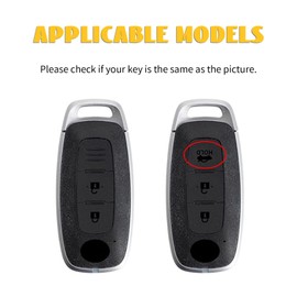 OFF WE GO Car Key Case Key Cover for Nissan XTrail Qashqai Altima Teana Ariya 2023 Qashqai e-Power2023 XTrail 2023 Key Cover Key Protection Housing Black Silver