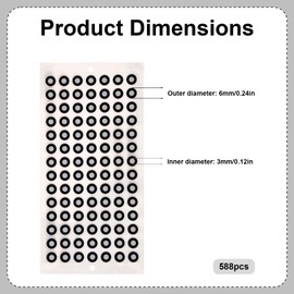 588pcs 3D Scanning Dots, ID 3mm OD 6mm High Precision Adhesive Tracking Markers Reference Points & Diffuse Reflection Targets for 3D Scanners Accessories