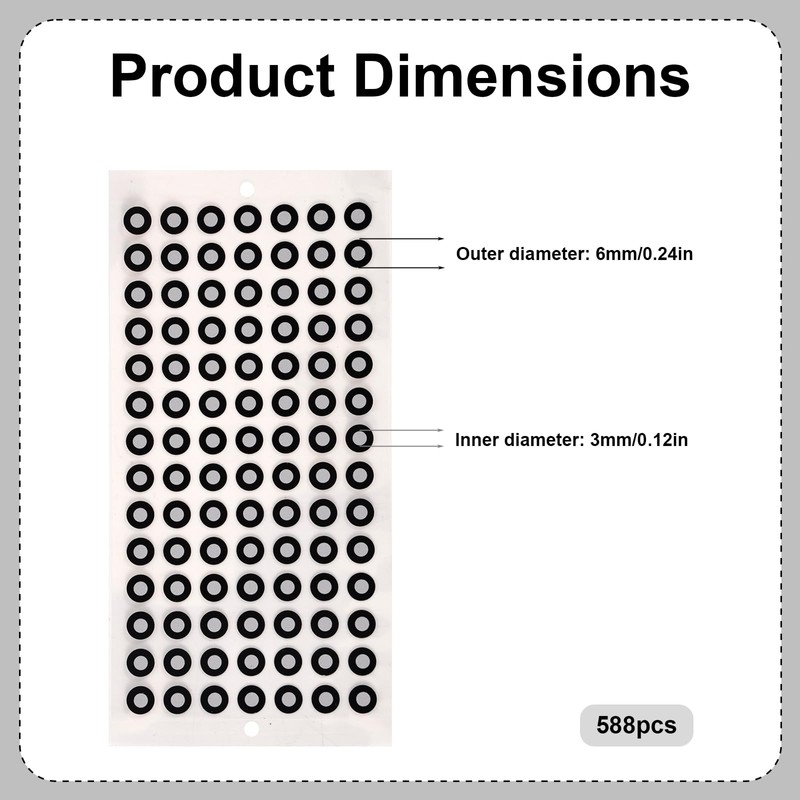 588pcs 3D Scanning Dots, ID 3mm OD 6mm High Precision