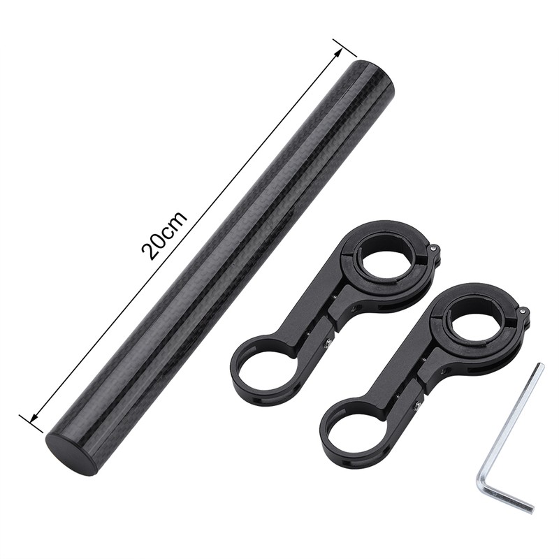 20cm Durable Double Handlebar Extension Mount Carbon Fiber Extender Holder