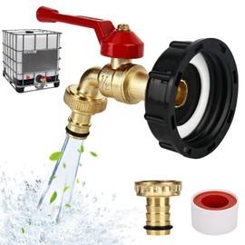 XCDMJ Ibc Outlet Tap Rainwater Tank 1000L Water Tank Tap Made of Alloy Ball Valve with 1/2 Inch Connection Ibc Adapter for S60 x 6 Water Tank Tap, Rainwater Tank Ibc Tank Accessories