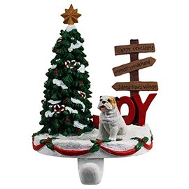 DogLoverStore Bulldog Stocking Holder Hanger White