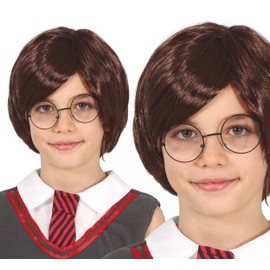 FIESTAS GUIRCA | Parrucca da Mago Bambini (Taglia Unica) - Accessorio per Costume per Studenti di Magia e Stregoneria - Ideale per Halloween, Carnevale e Feste a Tema - Tutti Gli Utenti - Marrone