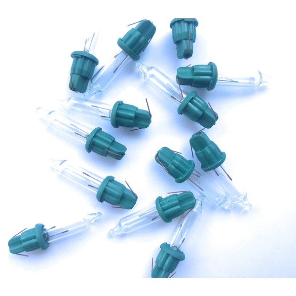 ~Sale Now!~ 100 Clear New Replacement Mini Glass Bulbs - Incandescent 2.5 Volt - Green Base - 0.17 amp 0.42 watt - (Make Sure of What Volt, WATT & AMP You Need for Your String)