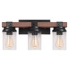 3-Light Farmhouse Vanity Light, Rustic Bathroom Light Fixtures Over Mirror