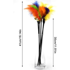 Zhuluck 1Pc Colorful Pet Teaser Wand, Interactive Teaser Stick Teaser Toy Wand Interactive Teaser Wand Funny for Stick Catcher Wand Pet Interactive Cats Kitten Cat Feather Feather Toy