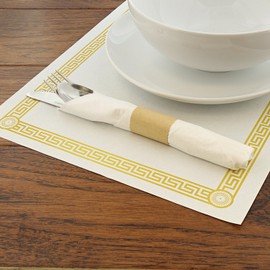 Royal Greek Key Design Disposable Placemats, Package of 1000