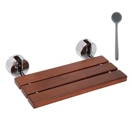 Folding Shower seat Wall Mounted 20" Teak Folding Shower seat Bench