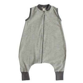 Lilano, Sleeping bag with leg, curled, merino wool (kbT), silk, 210 g/m² (light grey/natural, 74-80)