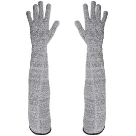 AUTUUCKEE Guard Gloves Gardening, Level 5 Heavy Duty Cut Resistant Gloves With Long Arm Sleeves, Long Gardening Gloves for Work Kitchen(Grey, 55cm)